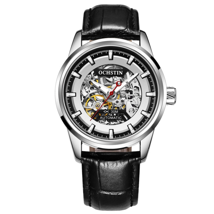 Ochstin 2002C Men  Automatic Hollow Leather Mechanical Watch Business Waterproof Night Light Men Watch Mechanical Watch