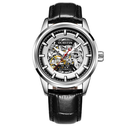 Ochstin 2002C Men  Automatic Hollow Leather Mechanical Watch Business Waterproof Night Light Men Watch Mechanical Watch