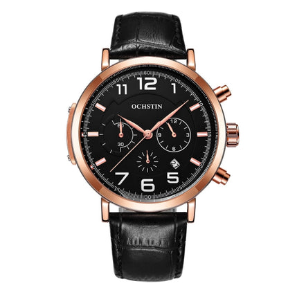 Ochstin 6105 Multi Function Watch Business Leisure Men  Watch Waterproof Timing Quartz Watch Belt Watch