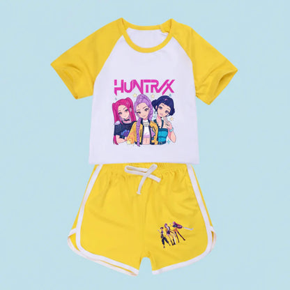 KPop Demon Hunters T-shirt + Sport Shorts 2pcs Set