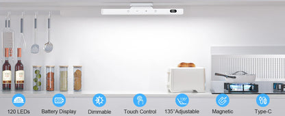 Rechargeable LED Mirror & Cabinet Light Bar – 3 Color, Dimmable, Magnetic, Remote Control