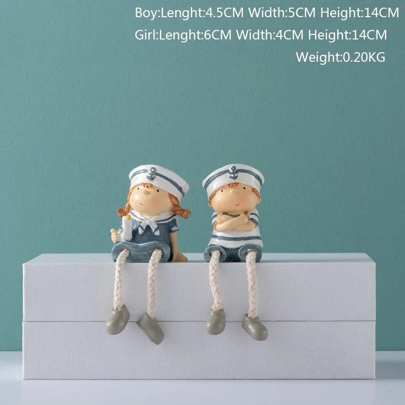 Nordic Cute Resin Hanging Dolls – Sitting Figurine Ornaments