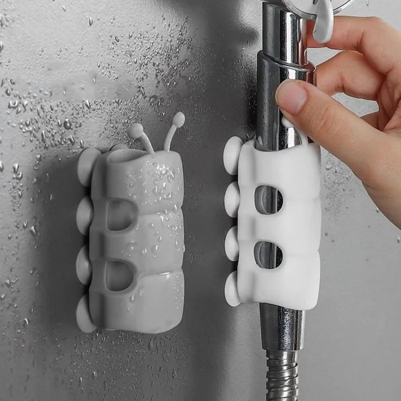 Suction Cup Brackets Silicone Shower Head Holder Reusable Removable Wall Storage Shelf Rack Fixed Base for Bathroom Accessories