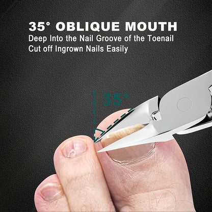 [Practical Nail Clippers]4pcs Thick Nail and Toe Nail Clippers for the Elderly - Extra Large Wide Mouth Opening Nail Clipper Set