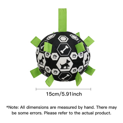 Interactive Dog Bell Ball Toy – Soft Fleece Training & Play Football