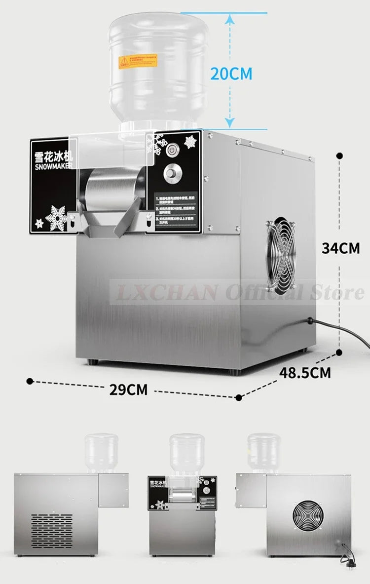 HomeWise 120KG/24H Korean Snowflake Ice Machine Commercial heavy duty Small Milk Mango Bingsu Shaver Smoothie Crusher 110V 220V