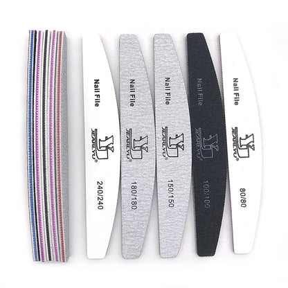5/25Pcs/Lot Nail File Mix Color 80/100/150/180/240 Grit Professional Sandpaper Cuticle Remover Buffer Files Manicure Tool Set