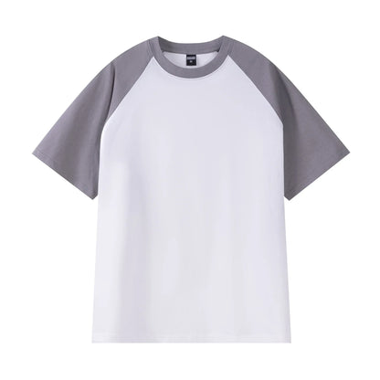 Heavyweight 240g Contrast Sleeve Cotton T-Shirt for Men