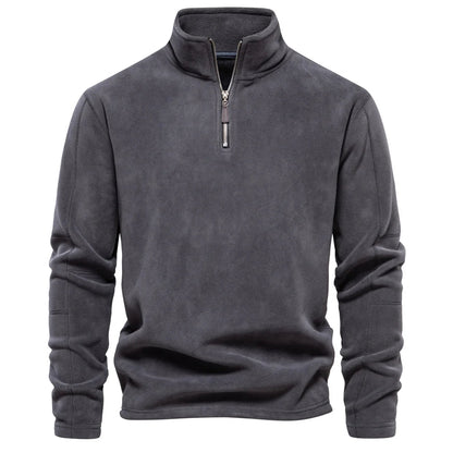 Men’s Thick Fleece Half-Zip Pullover – Warm Winter Sweatshirt - 7 Colours