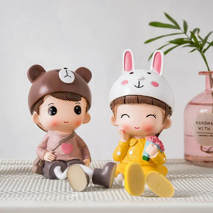 Nordic Cute Resin Hanging Dolls – Sitting Figurine Ornaments