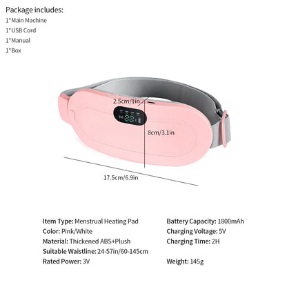 Lady Menstrual Heating Pad Warm Palace Belt Relieve Menstrual Pain Hot Compress Massager Uterus Cold Dysmenorrhea Relieving Belt