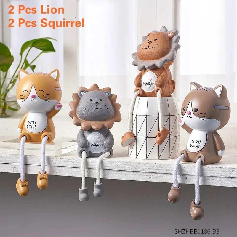 Nordic Cute Resin Hanging Dolls – Sitting Figurine Ornaments
