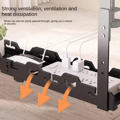 Telescopic Under Desk Cable Management Tray – Metal Under Table Storage Rack for Home Office, Router & Power Strip Organizer