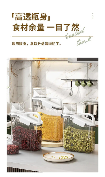Airtight Food Storage Container – Moisture-Proof Kitchen Jar for Grains, Snacks & Pet Food – Transparent BPA-Free Dispenser (1600ml–2800ml)