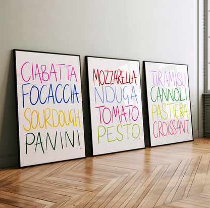 Bread Lovers | Colourful Bold Kitchen Typographic Print