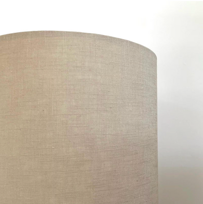 Natural Linen Lampshade | Extra Tall Cylinder Ceiling Light Shade | Bespoke Handmade UK
