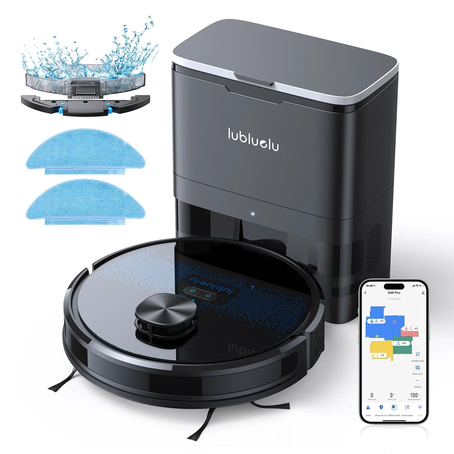 Lubluelu SL60 Plus Robot Vacuum Self Emptying, Hands-free Up To 60 Days, 4000pa Robot Vacuum And Mop Combo 3 In 1 Robotic Vacuum