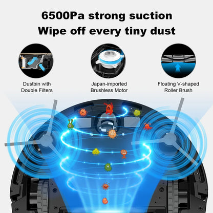 Liectroux / LILIN X6 LDS Robot Vacuum Cleaner,Laser Lidar Navigation,Wet Dry Mopping,6500Pa Suction,Multi-Floor Map,Carpet Boost