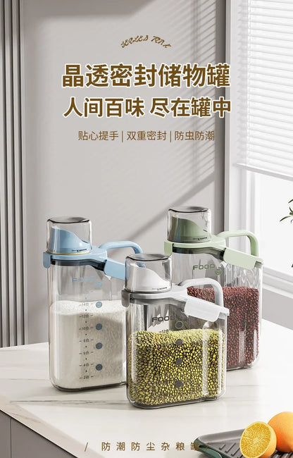 Airtight Food Storage Container – Moisture-Proof Kitchen Jar for Grains, Snacks & Pet Food – Transparent BPA-Free Dispenser (1600ml–2800ml)