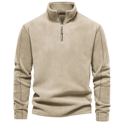Men’s Thick Fleece Half-Zip Pullover – Warm Winter Sweatshirt - 7 Colours