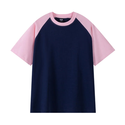 Heavyweight 240g Contrast Sleeve Cotton T-Shirt for Men