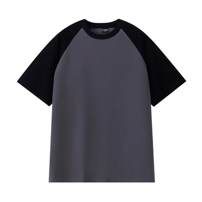 Heavyweight 240g Contrast Sleeve Cotton T-Shirt for Men