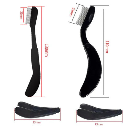 Foldable Ultra-fine Stainless Steel Eyelash Brush Lash Separator Eyebrow Eyelashes Extension Comb Eyelash Curler Makeup Tools