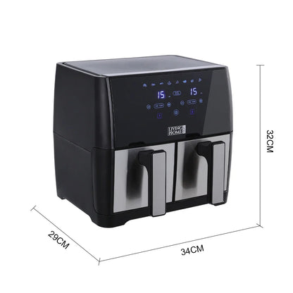 KOMORE 8L 1700W Touch Screen Dual Basket Air Fryer 80°C-200°C Adjustable Temperature & 30min Timer Setting &Automatic Shutoff