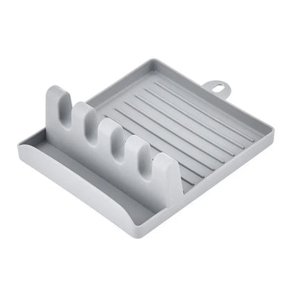 Kitchen Spoon Holders Fork Spatula Rack Shelf Organizer Plastic Chopsticks Holder Non-slip Spoons Pad