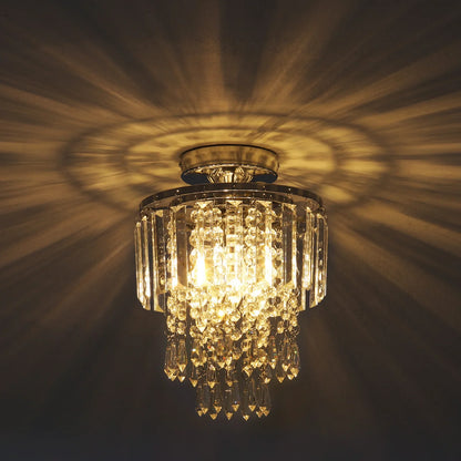 KOMORE Crystal Mount Ceiling Light 23cm /25cm / 30cm Dia for Living Room, Bedroom, Kitchen