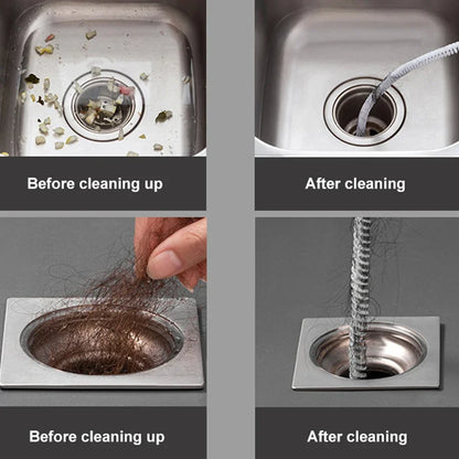 Flexible Long Pipeline Cleaning Brush Reusable Pipework Brush with Handle Dryer Vent Cleaning Kit for Bathroom Toilet Kitchen