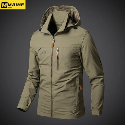 Men’s Waterproof Windbreaker Jacket with Hood – Outdoor & Casual Smart