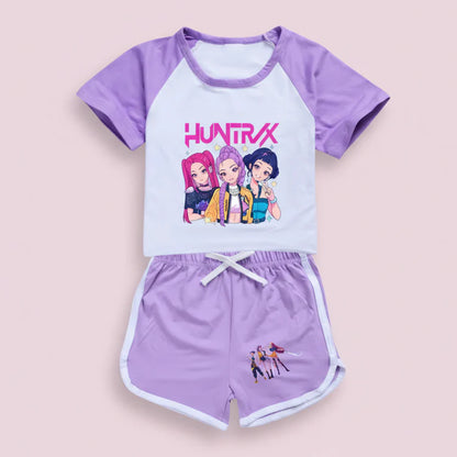 KPop Demon Hunters T-shirt + Sport Shorts 2pcs Set