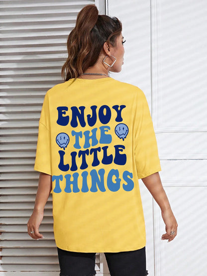 Enjoy The Little Things Oversized T-Shirt for Women - Streetwear Tee