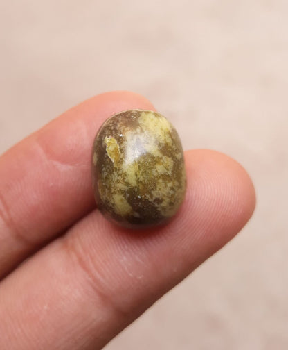 15.7ct Serpentine Cabochon - Shah Maqqsood - Zehrmora - 16.9x13mm