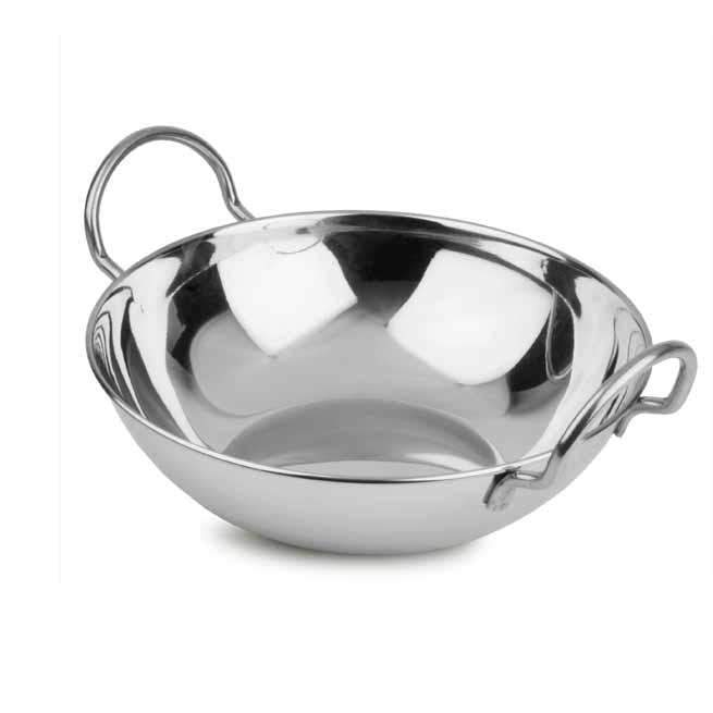 Stainless Steel Indian Food Serving Dish with Handle 18cm