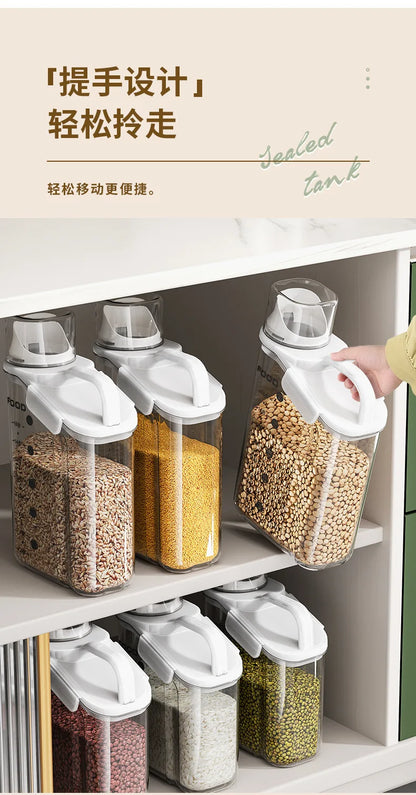Airtight Food Storage Container – Moisture-Proof Kitchen Jar for Grains, Snacks & Pet Food – Transparent BPA-Free Dispenser (1600ml–2800ml)