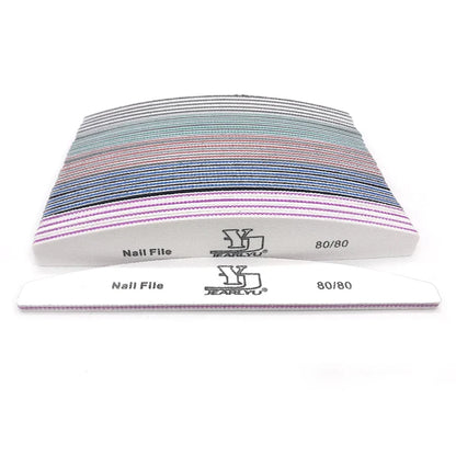 5/25Pcs/Lot Nail File Mix Color 80/100/150/180/240 Grit Professional Sandpaper Cuticle Remover Buffer Files Manicure Tool Set