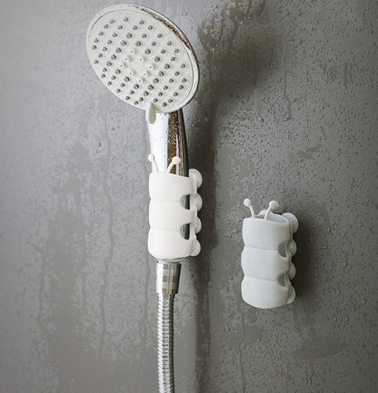 Suction Cup Brackets Silicone Shower Head Holder Reusable Removable Wall Storage Shelf Rack Fixed Base for Bathroom Accessories