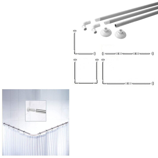 Premium Corner Shower Curtain Rod 80x80x80 cm