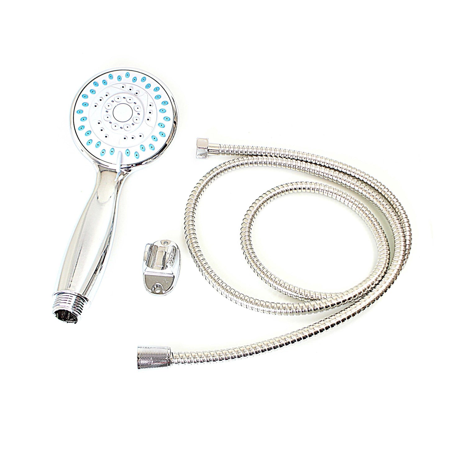 Luxury Chrome Shower Head Set with Flexible Hose Pipe