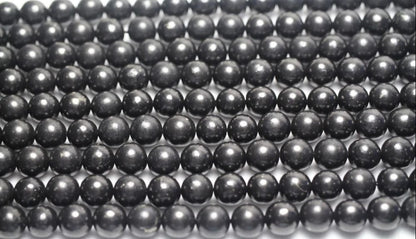 Natural Precious Shungite Gemstone Bracelet, Sizes 8,10mm