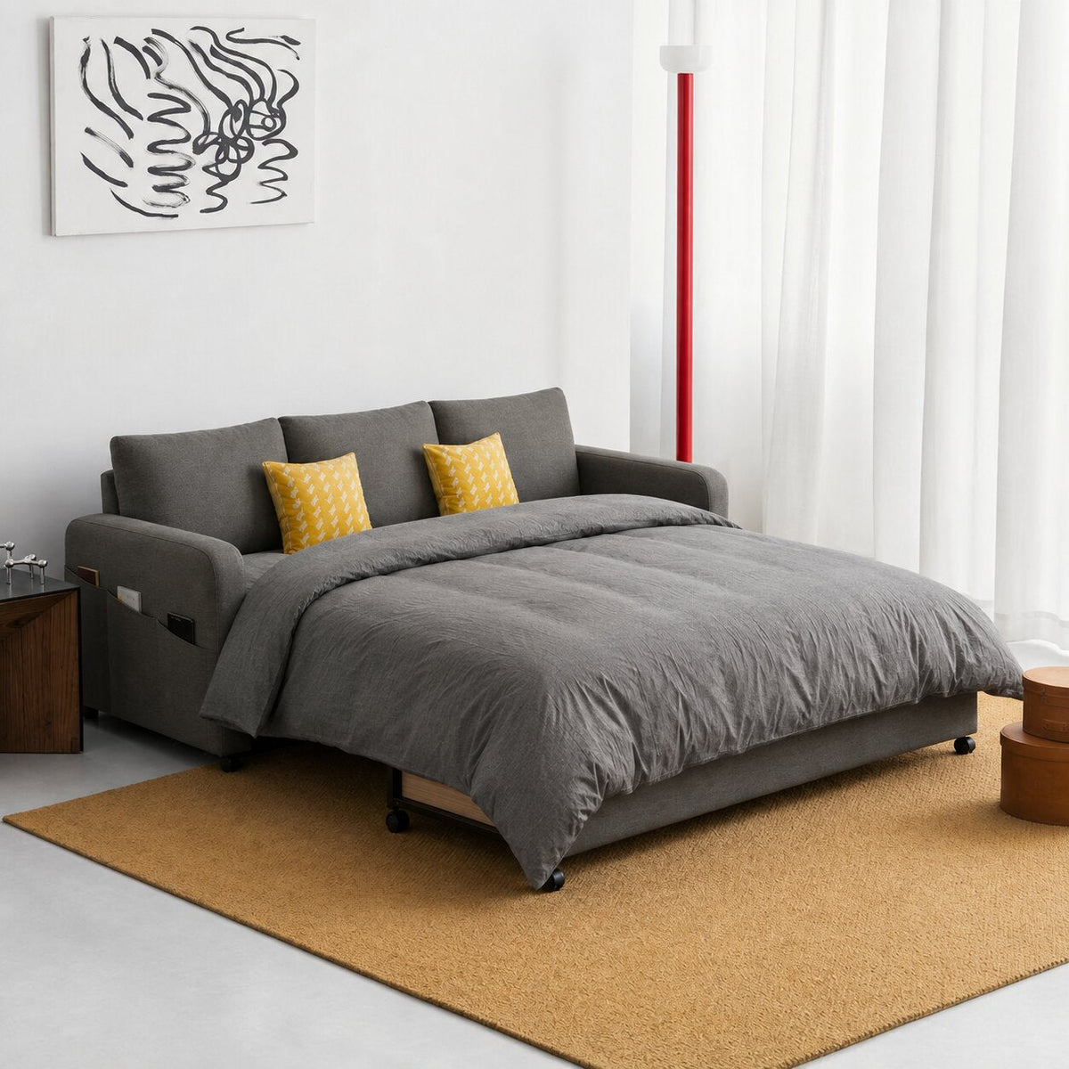 Gabriel Two Seater Sofa Bed, Linen