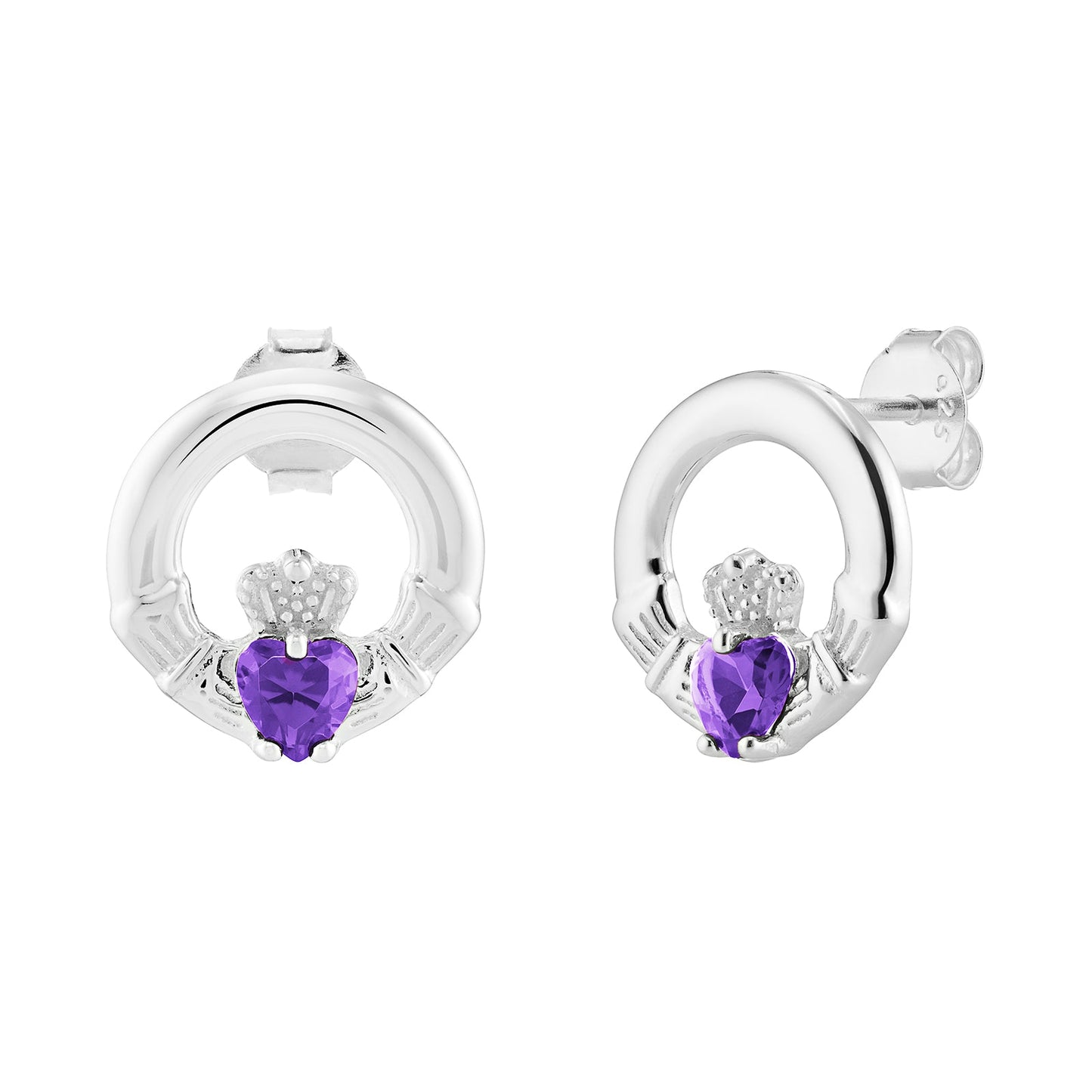 February Birthstone Claddagh Jewellery Set