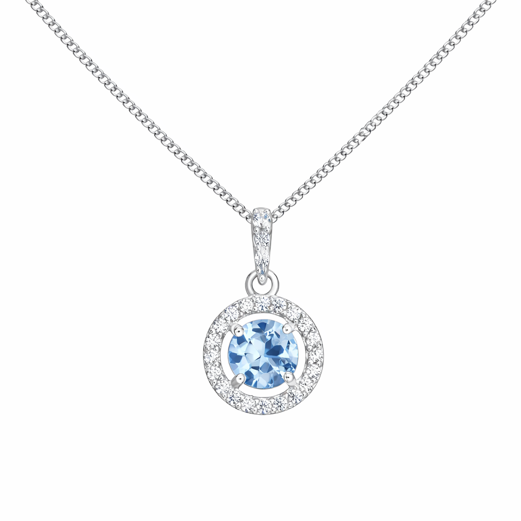 Ivy Cubic Zirconia Halo Pendant Necklace