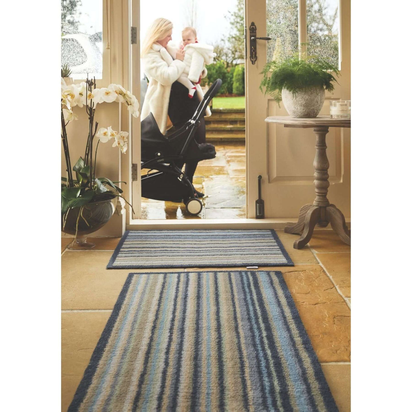 Eco-Friendly Washable Striped Mat