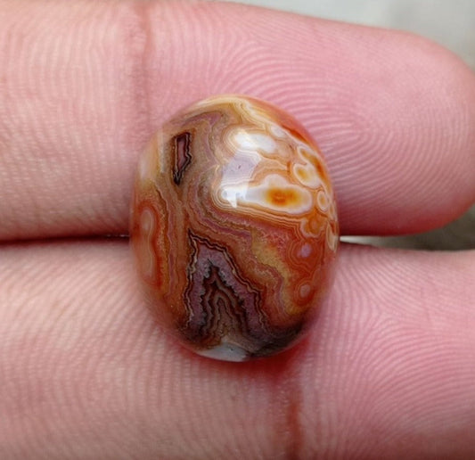 Crazy Lace Agate Cabochon - Sulaimani Aqeeq - 20x15x10mm