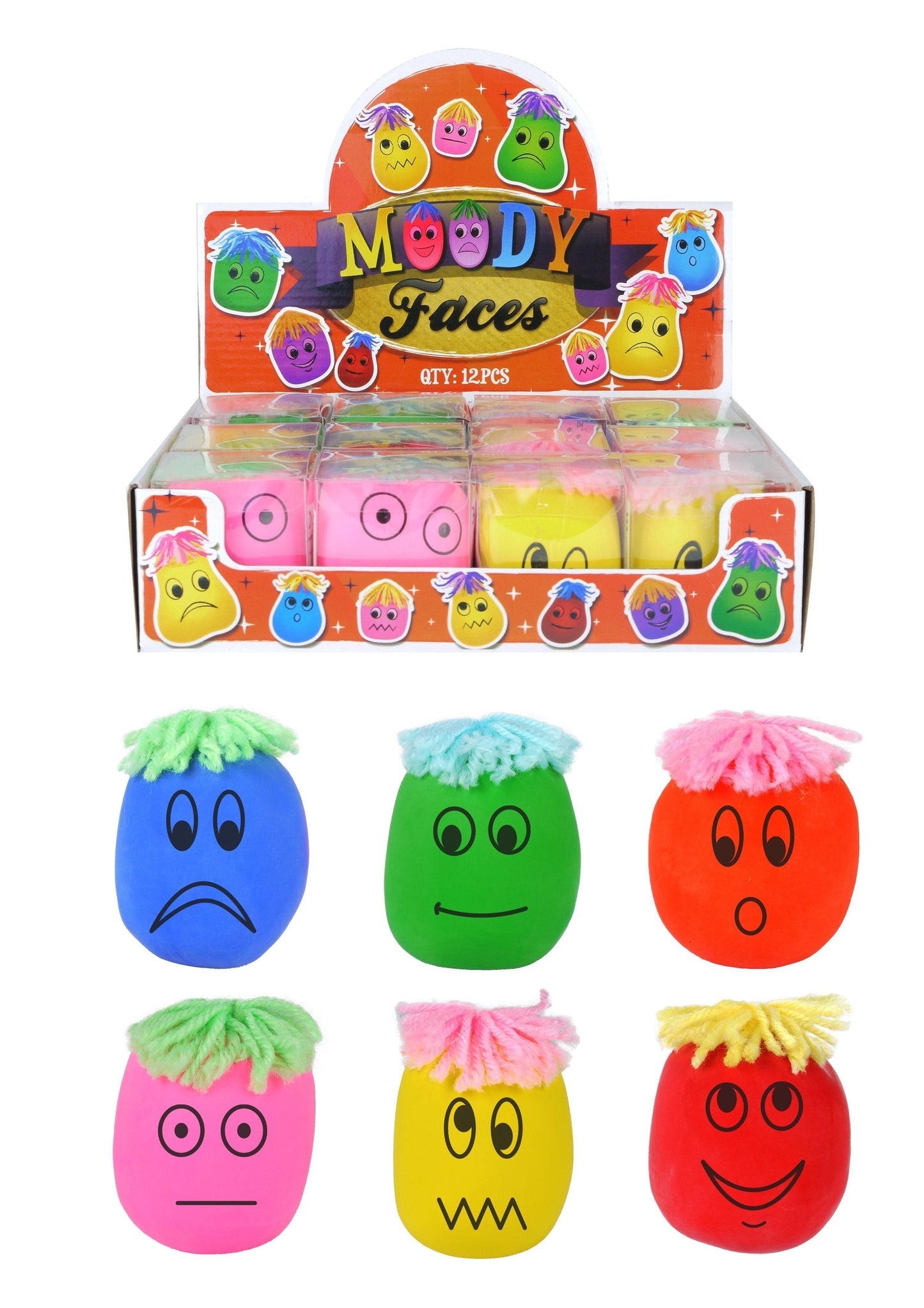 Moody Squeeze Stress Balls Set Funny Smiley Face Toys