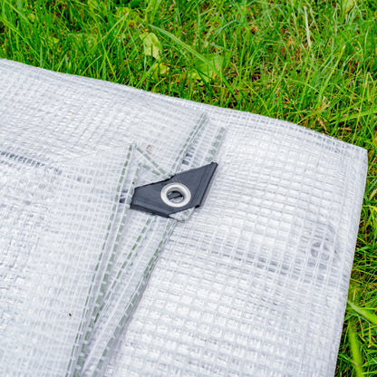 Clear M-Grade Tarpaulin 3m x 3m Waterproof Tarpaulin Cover Outdoor Ground Sheet
