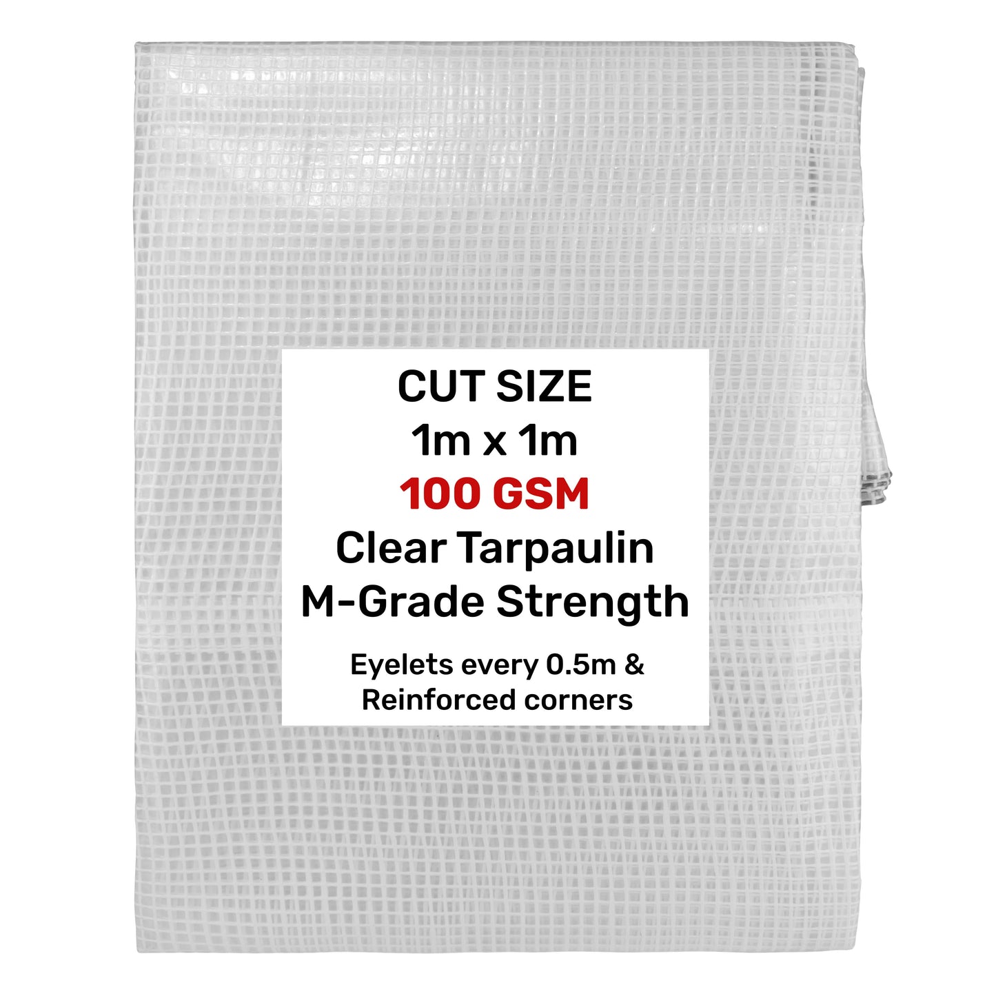 Clear M-Grade Tarpaulin 1m x 1m